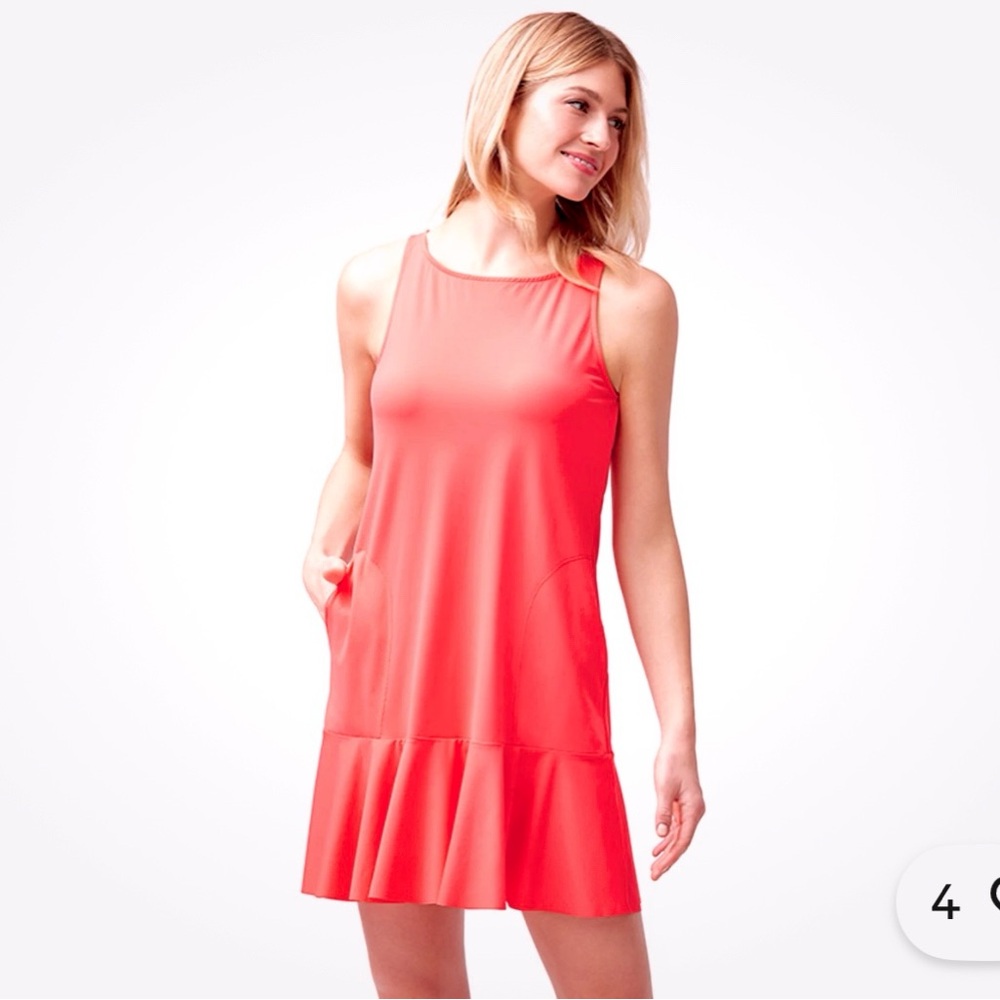 Tommy Bahama Pearl High Neck Flounce Spa Dress